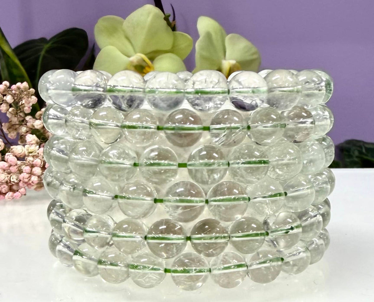 8mm Prasiolite Crystal Healing Stretch Bracelet 7.5"