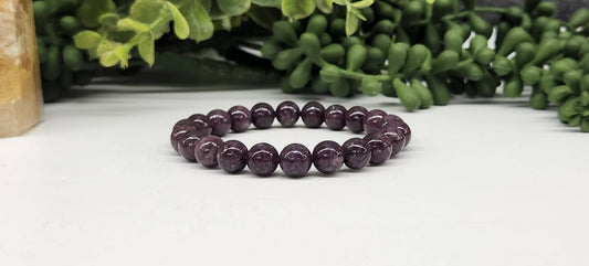 Lepidolite  Stretchable Gemstone Bracelet 8mm Beads