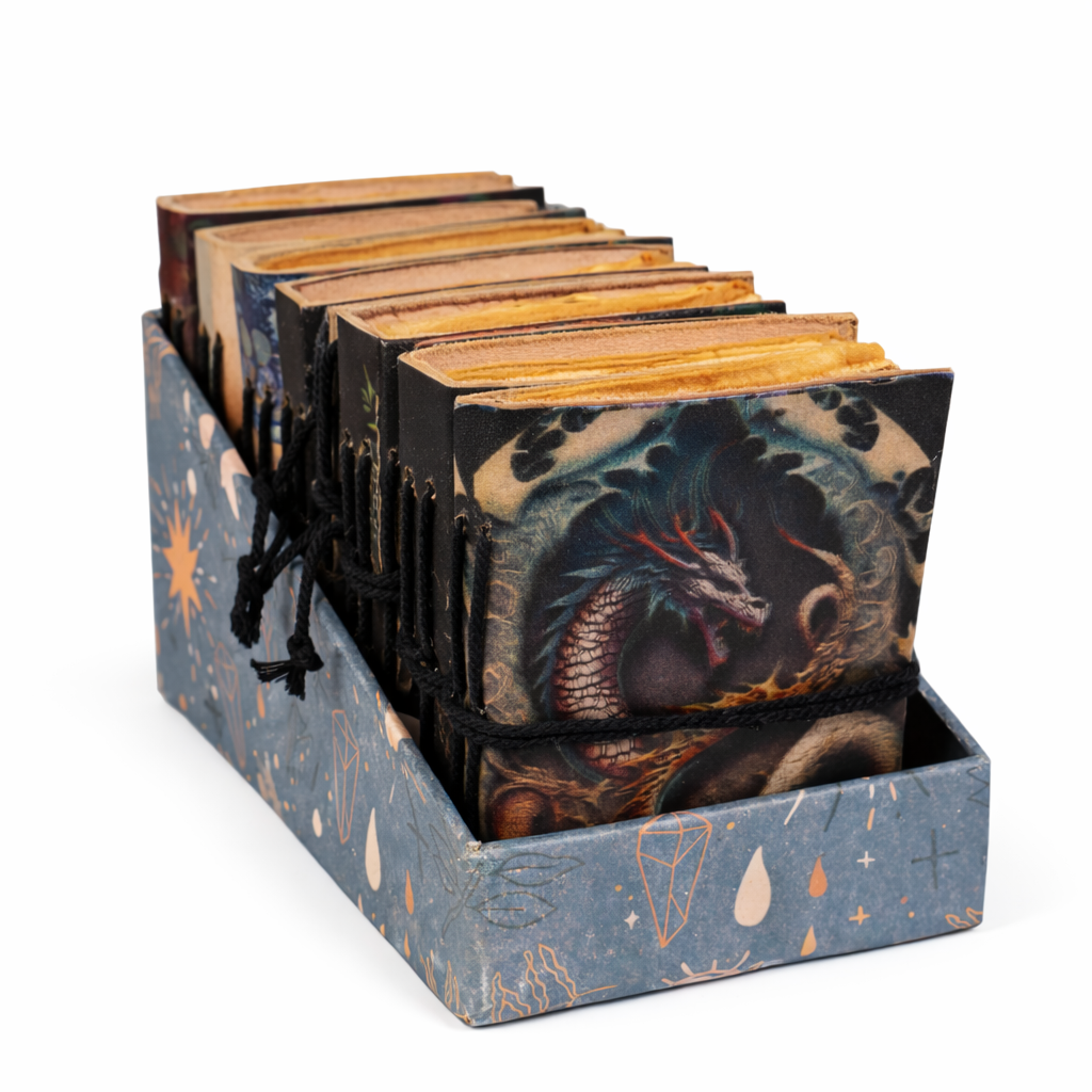 Leather Journal, Printed String-Tie (3 x 4 in.)