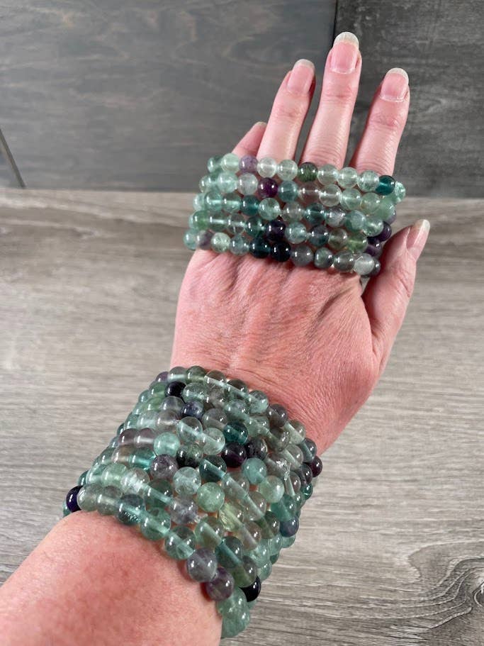 8mm Round Gemstone Beaded Bracelets – Assorted Crystals Bulk: Zebra Stone
