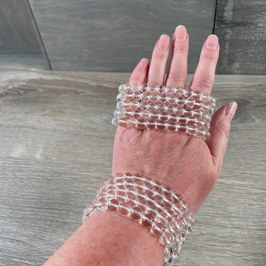 8mm Round Gemstone Beaded Bracelets – Assorted Crystals Bulk: Zebra Stone