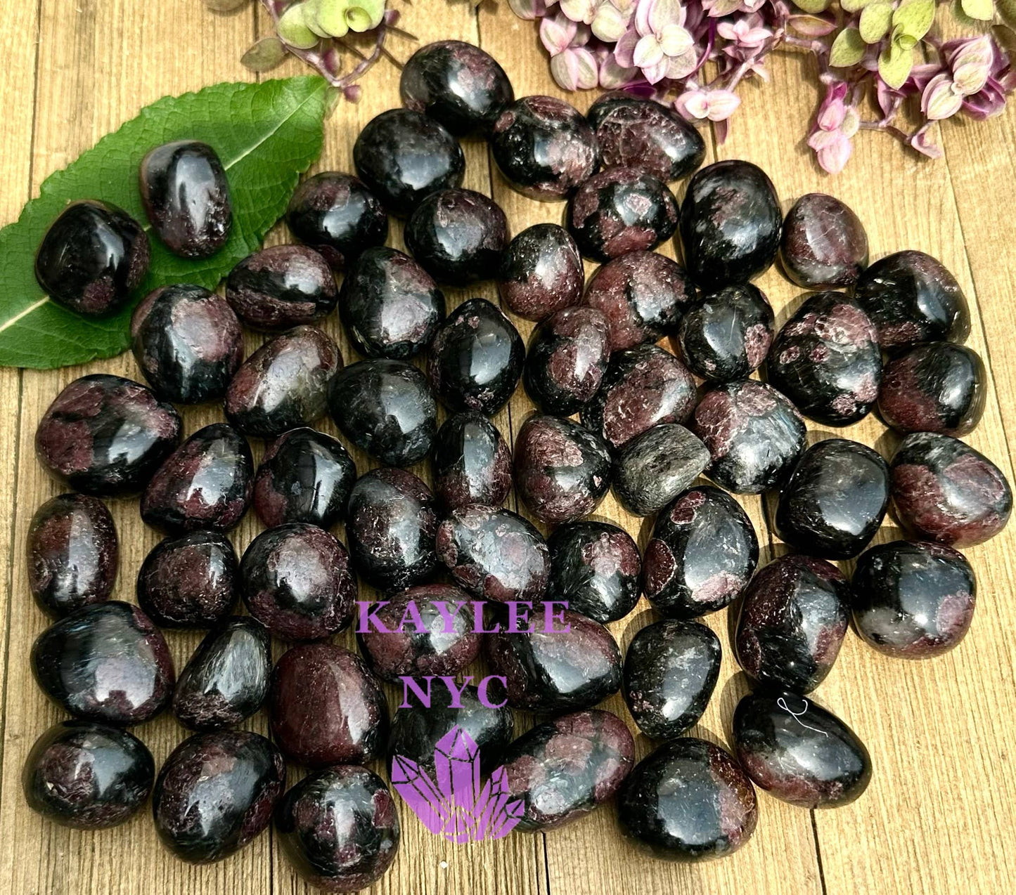 2 Lbs Natural Garnet Astrophyllite Tumble Healing Energy