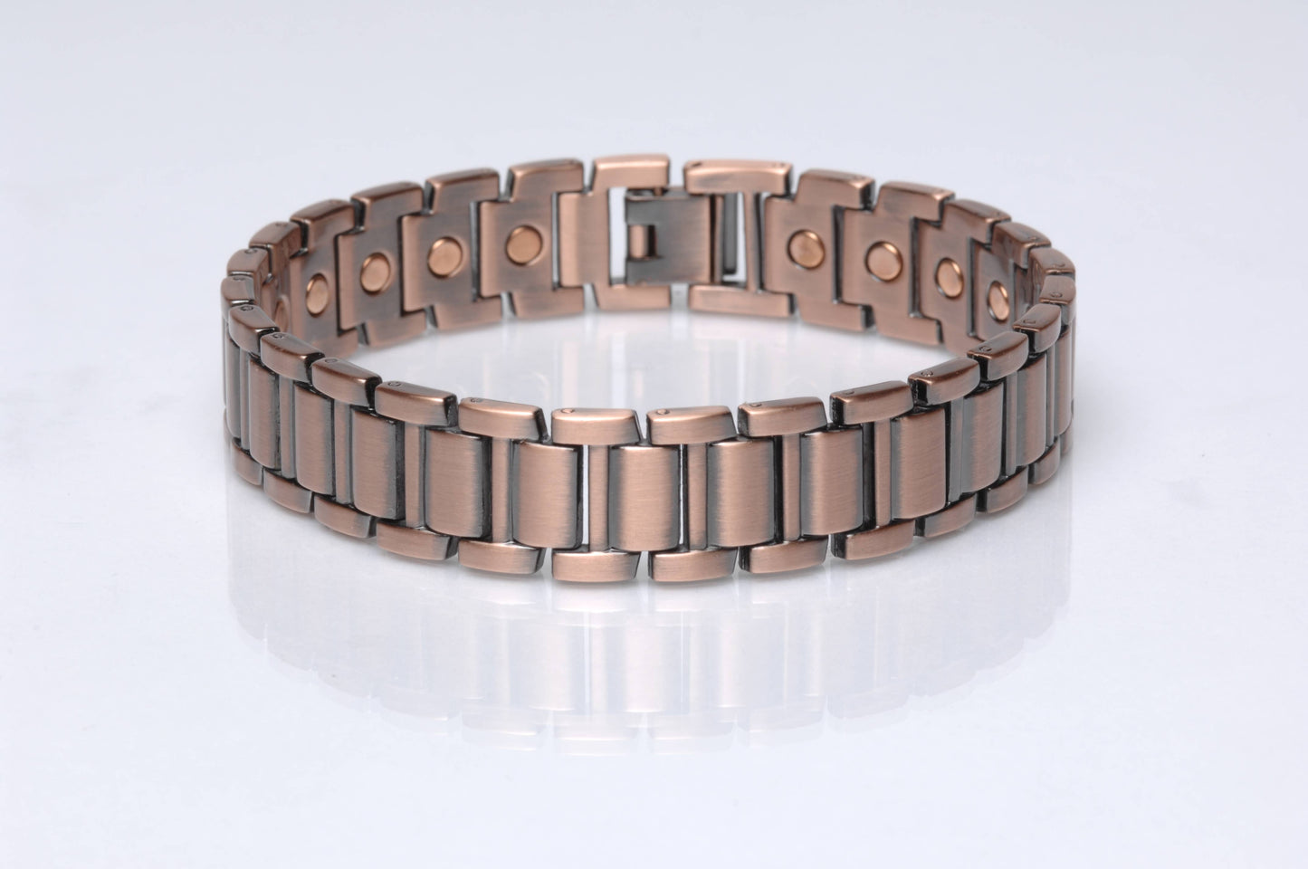 6188-85 Magnetic Copper Tone Link Bracelet 8.5"