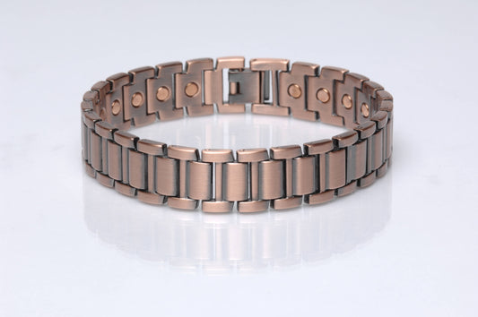 6188-85 Magnetic Copper Tone Link Bracelet 8.5"