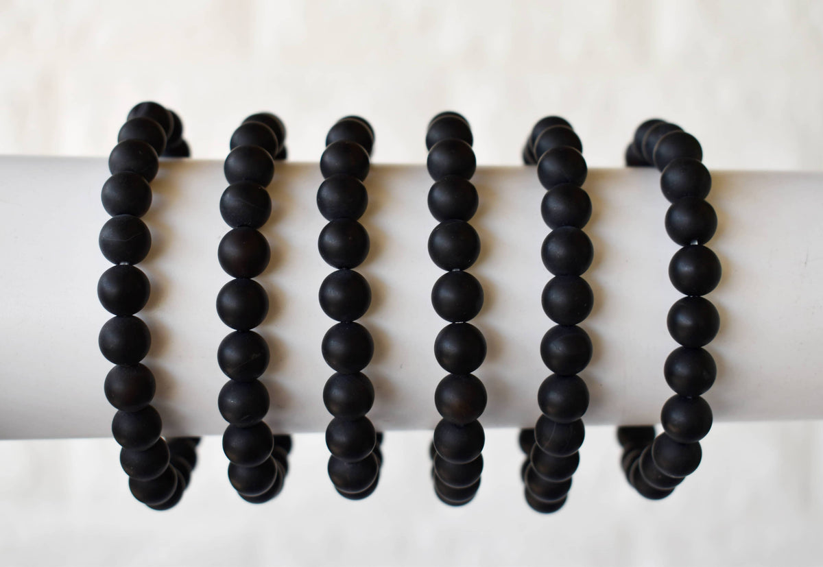 Healing Bracelet | Matt Black Onyx | Gemstone Bracelet: 8mm