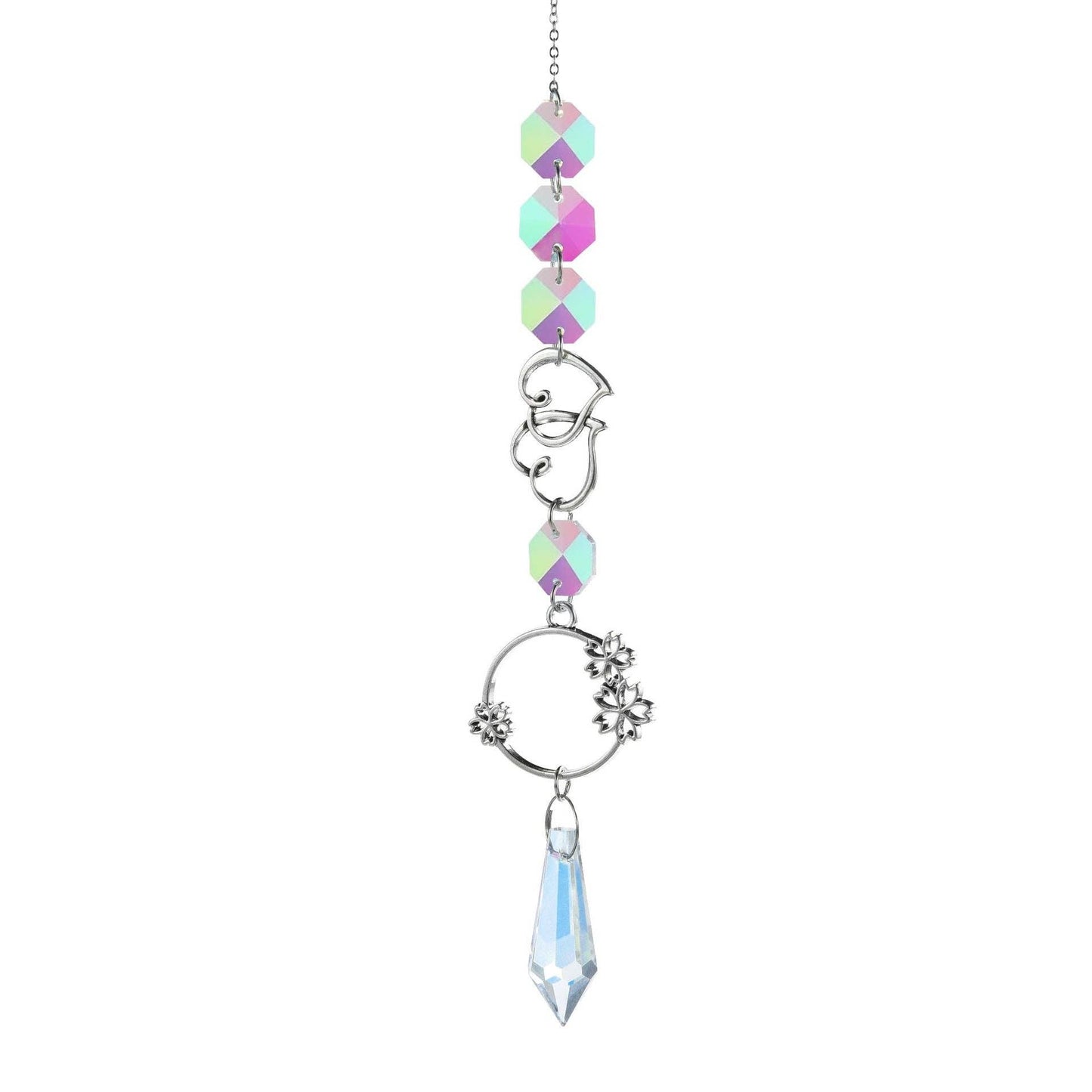 Simple Moon Crystal Balls Hanging Prism Suncatcher 8ZA7HLS25: Silver / #4