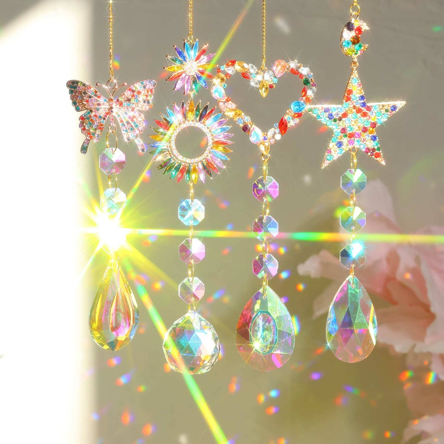 3+ Colorful Crystal Suncatcher Hanging DPH1923: Set