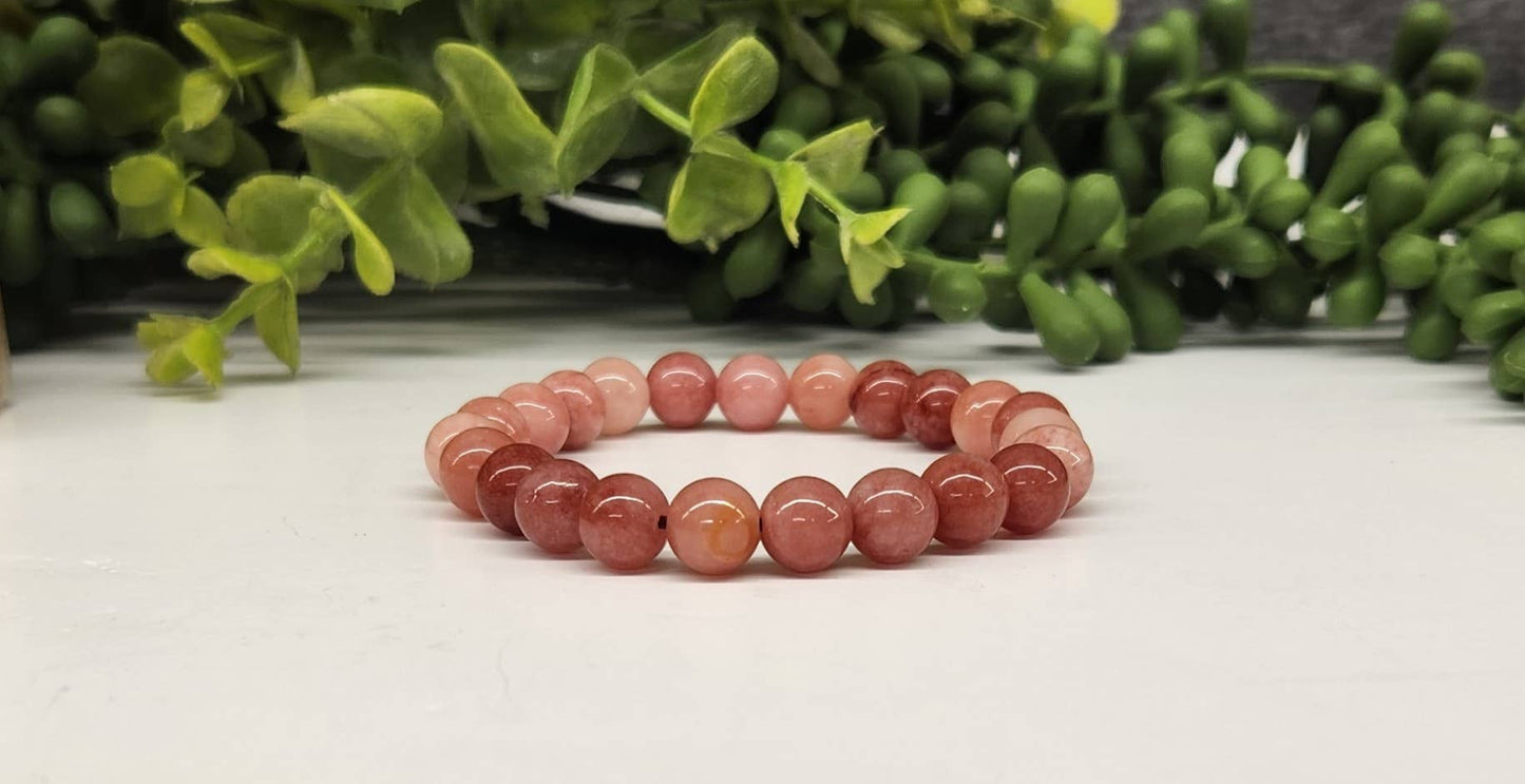 Pink Aventurine Stretchable Gemstone Bracelet 8mm Beads