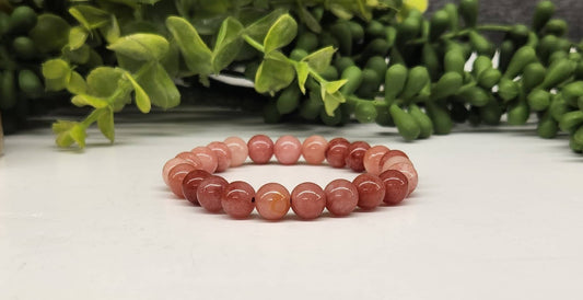 Pink Aventurine Stretchable Gemstone Bracelet 8mm Beads