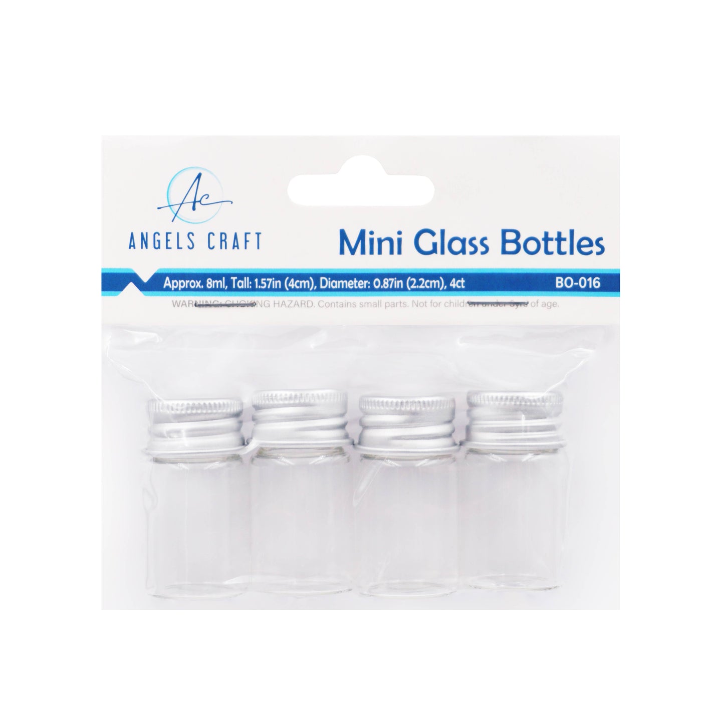 Small Glass Bottle w/ Screw Cap: BO-017 2.5cm x 5cm (3-ct)