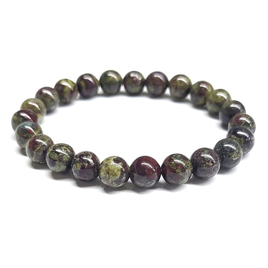 Natural Dragons Bloodstone 8 mm Bead Bracelet