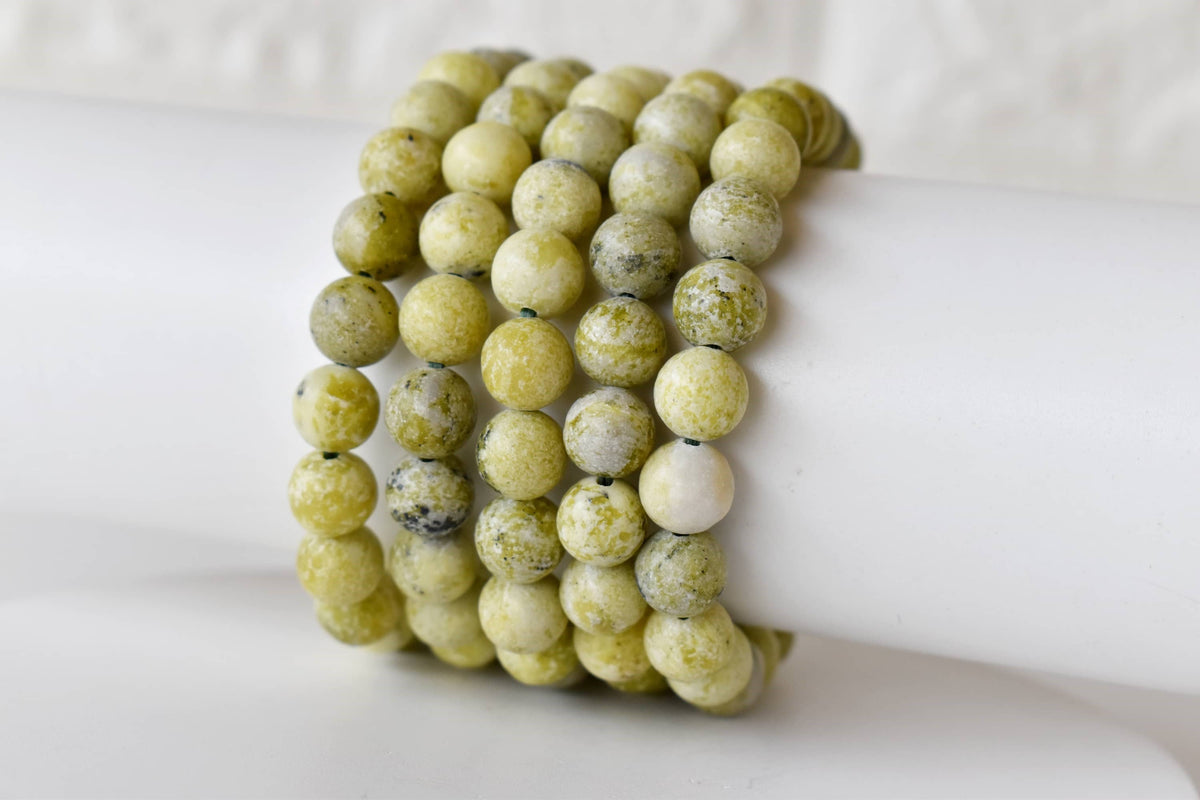 Healing Bracelet | Serpentine | Gemstone Beaded Bracelet: 8mm