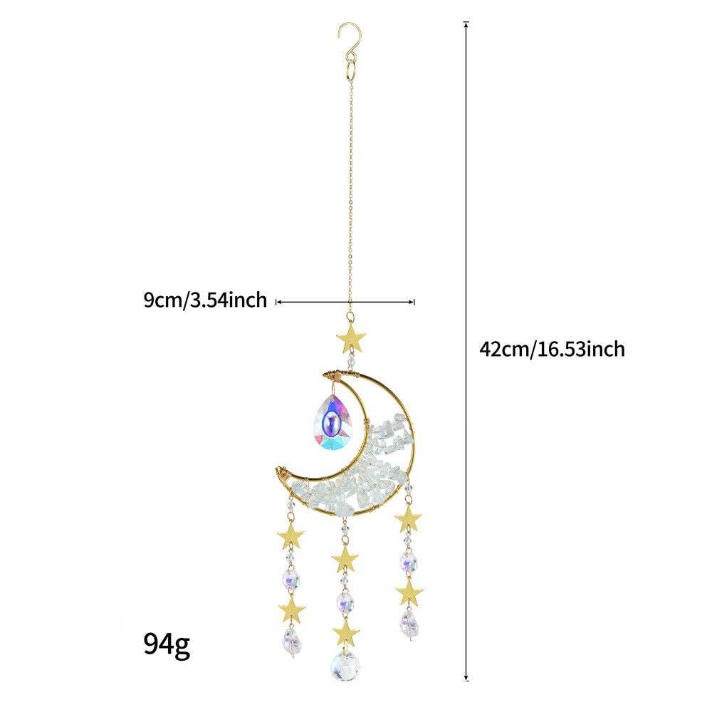 Colorful Stone Moon Crystal Home Hangings DP25A922: Light Purple
