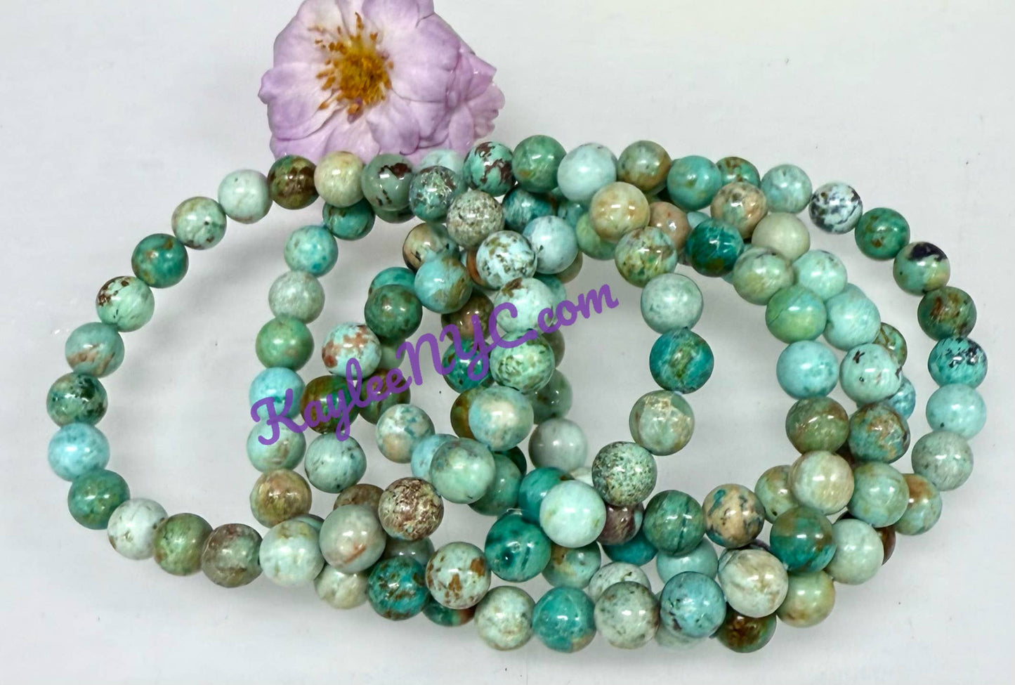 8mm Natural Turquoise Crystal Healing Stretch Bracelet 7.5"