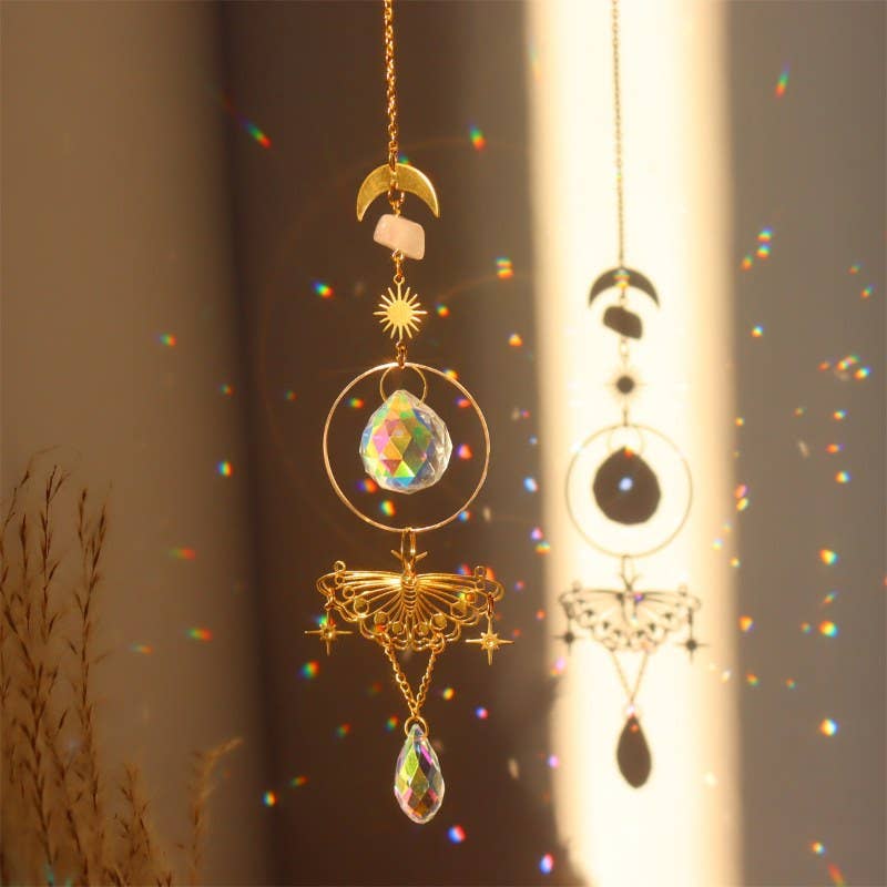 3+ Metal Butterfly Crystal Suncatch Hangings DPH1926: C1