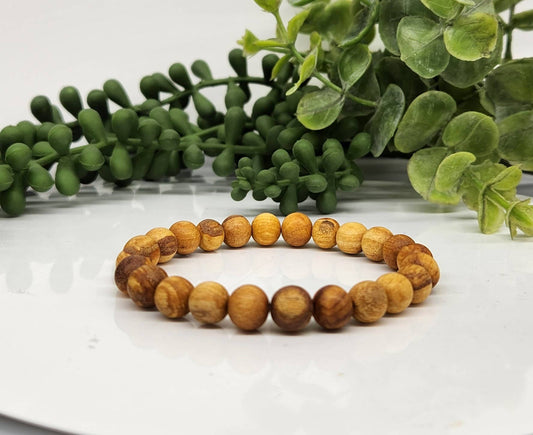 Palo Santo  Stretchable Bracelet 8mm Beads--Sustainably: Bracelets Only