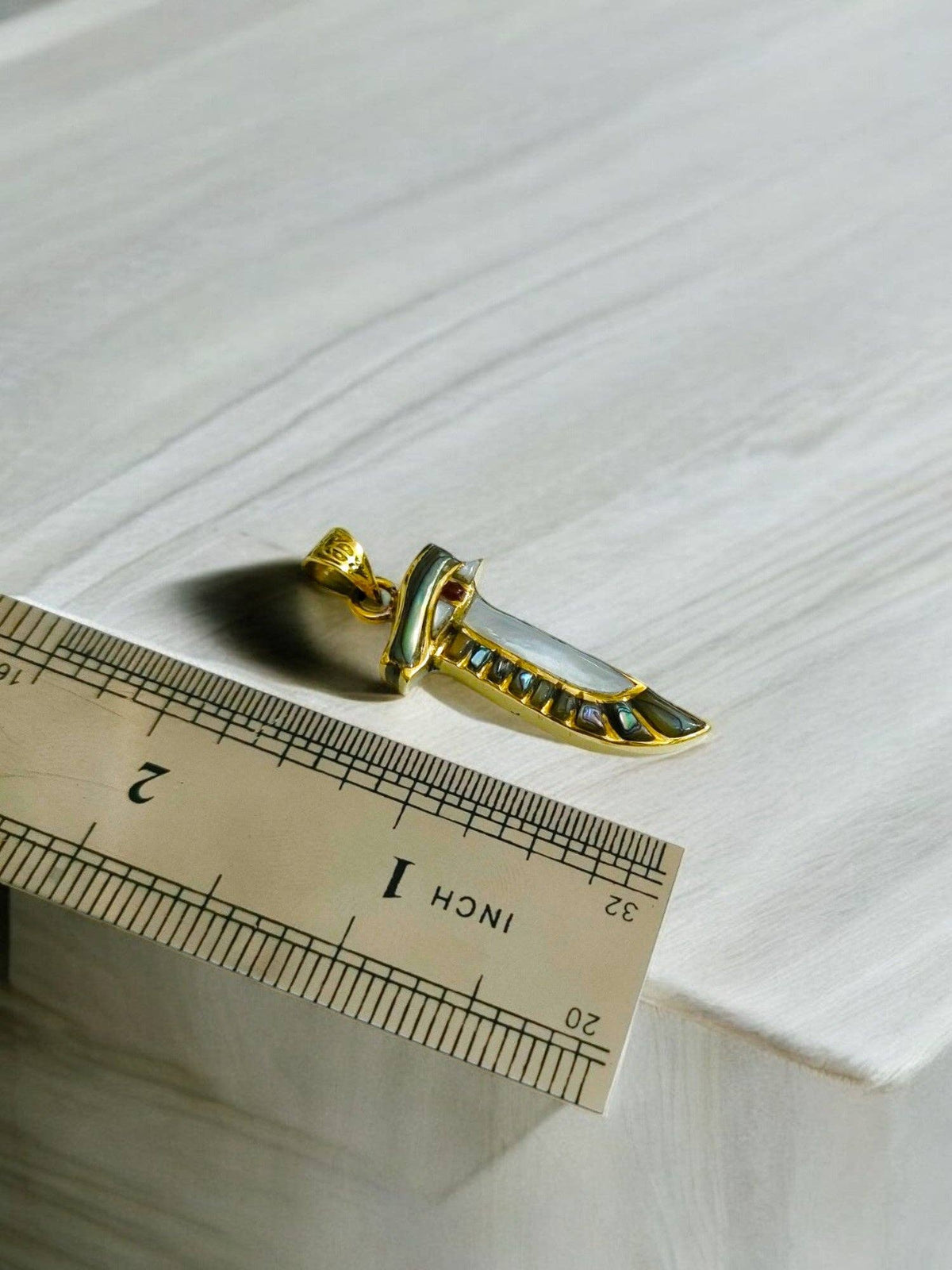 Gold Eye of Horus Necklace, Mother of Pearl Egyptian Pendant: Pendant Only