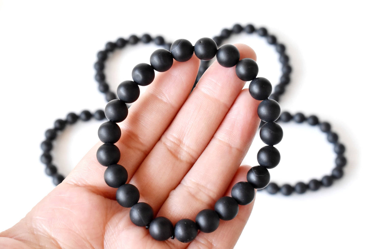 Healing Bracelet | Matt Black Onyx | Gemstone Bracelet: 8mm