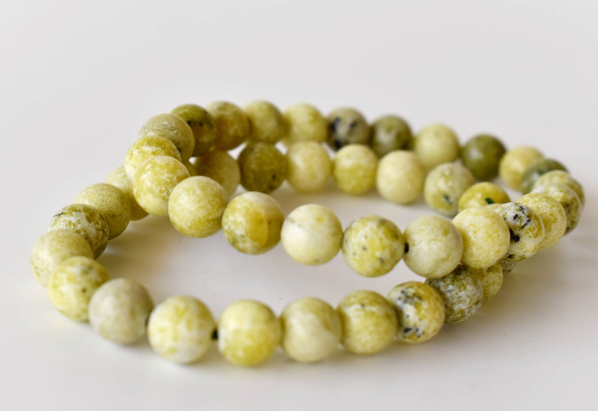 Healing Bracelet | Serpentine | Gemstone Beaded Bracelet: 8mm