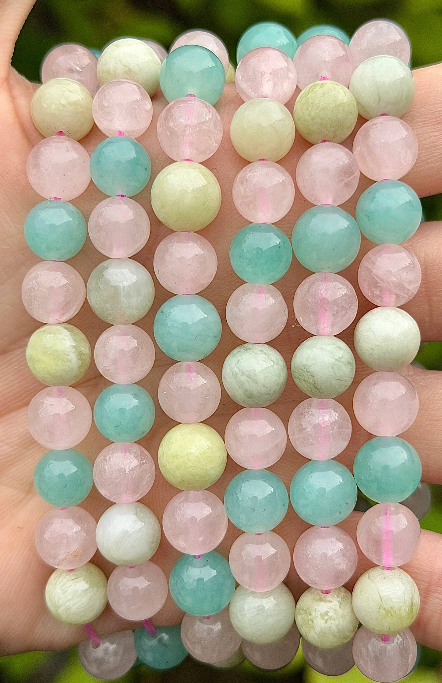 8mm Peace and Love Natural Crystal Healing Stretch Bracelet