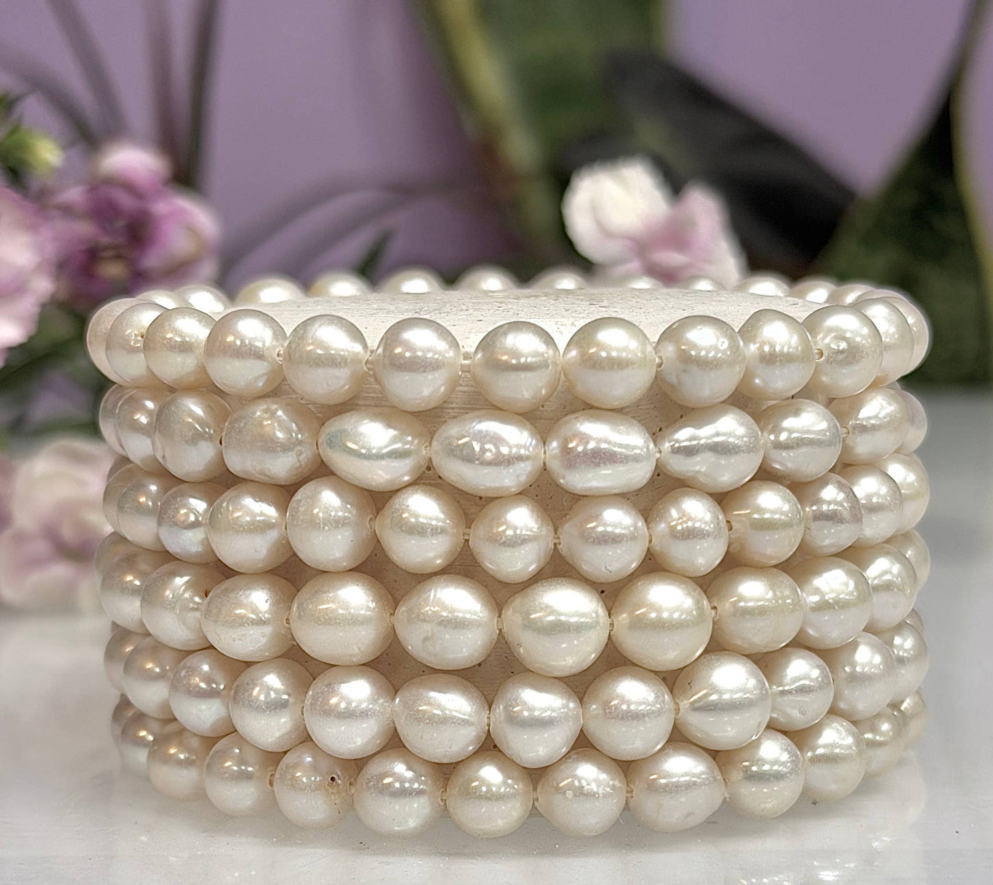 Natural Freshwater Pearl Stretch bracelets 7mm 7.5”