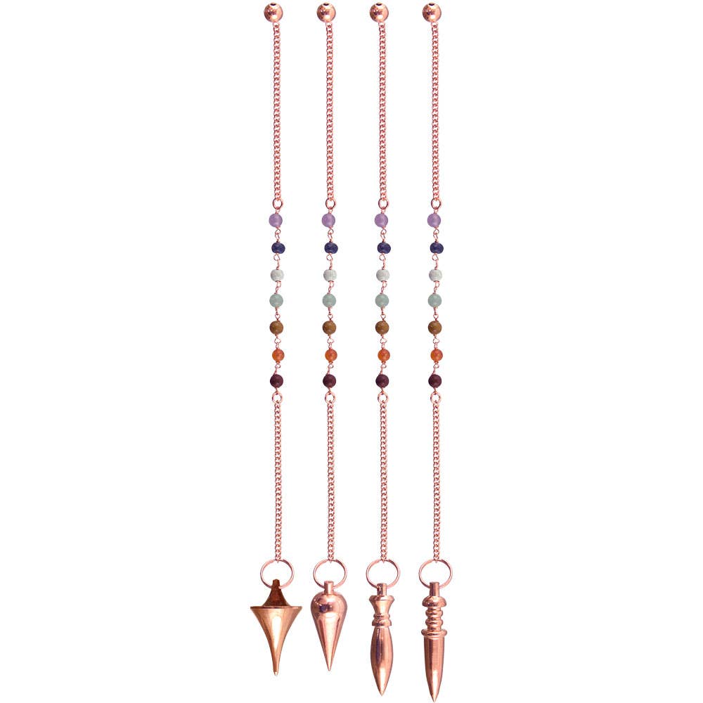 Metal Pendulum Chakra Chain Assorted Shapes Copper (Each)