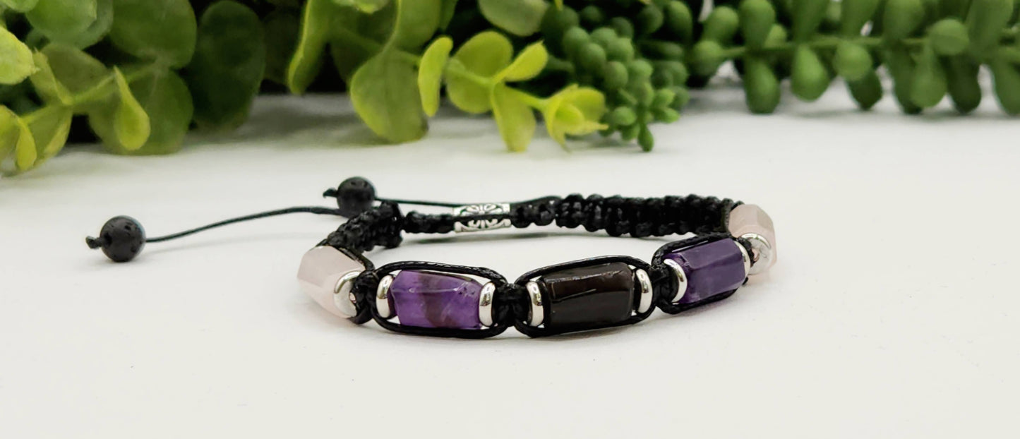 ANXIETY SUPPORT-Unisex/Men's Adjustable Bracelet 8"-9.5"L: OPTION #1: Bracelets Only