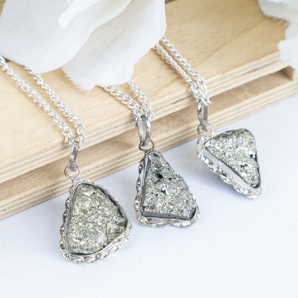 Crystal Pendant | Pyrite Necklace | Wealth Protection