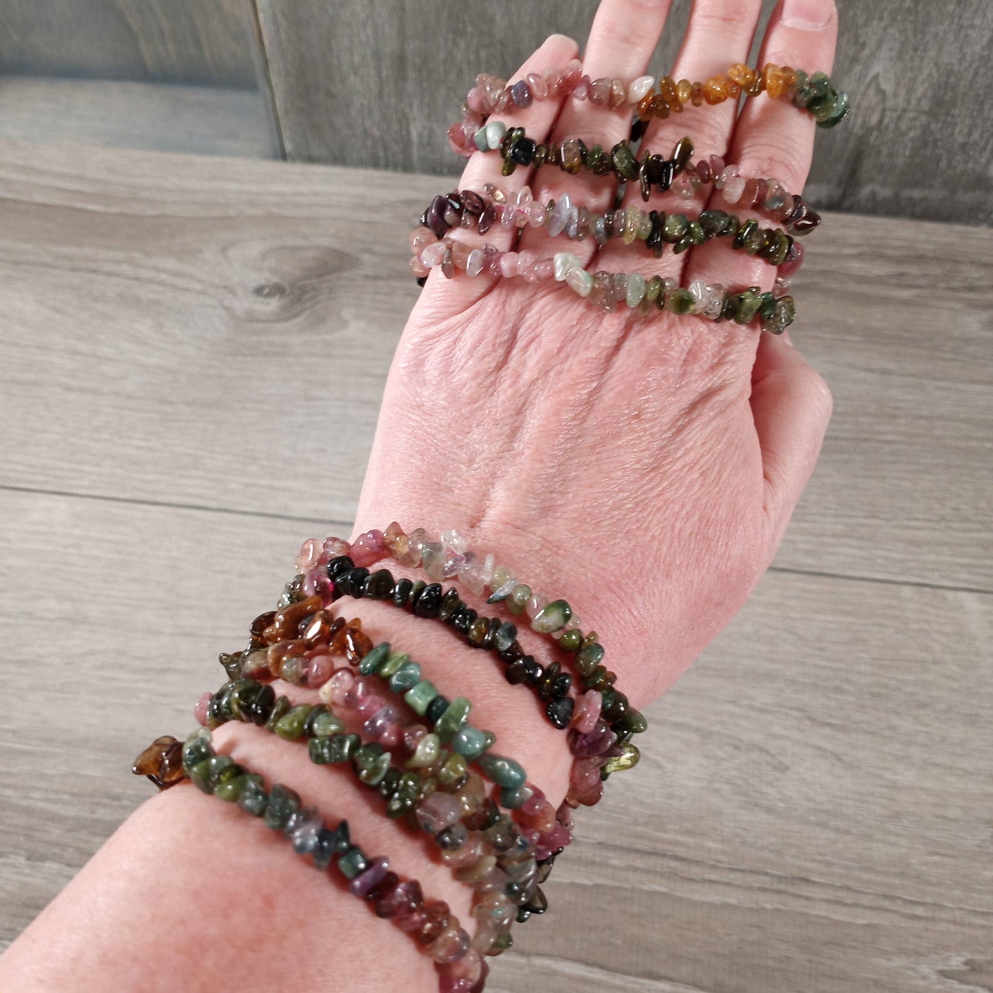 Gemstone Chip Bracelets – Premium Stones Crystal Jewelry: Smoky Quartz