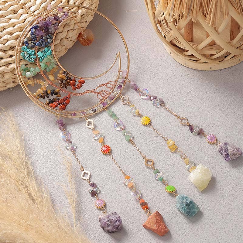 Simple Tree of Life Crystal Hanging Suncatcher 8ZA7HLS06: Colorful