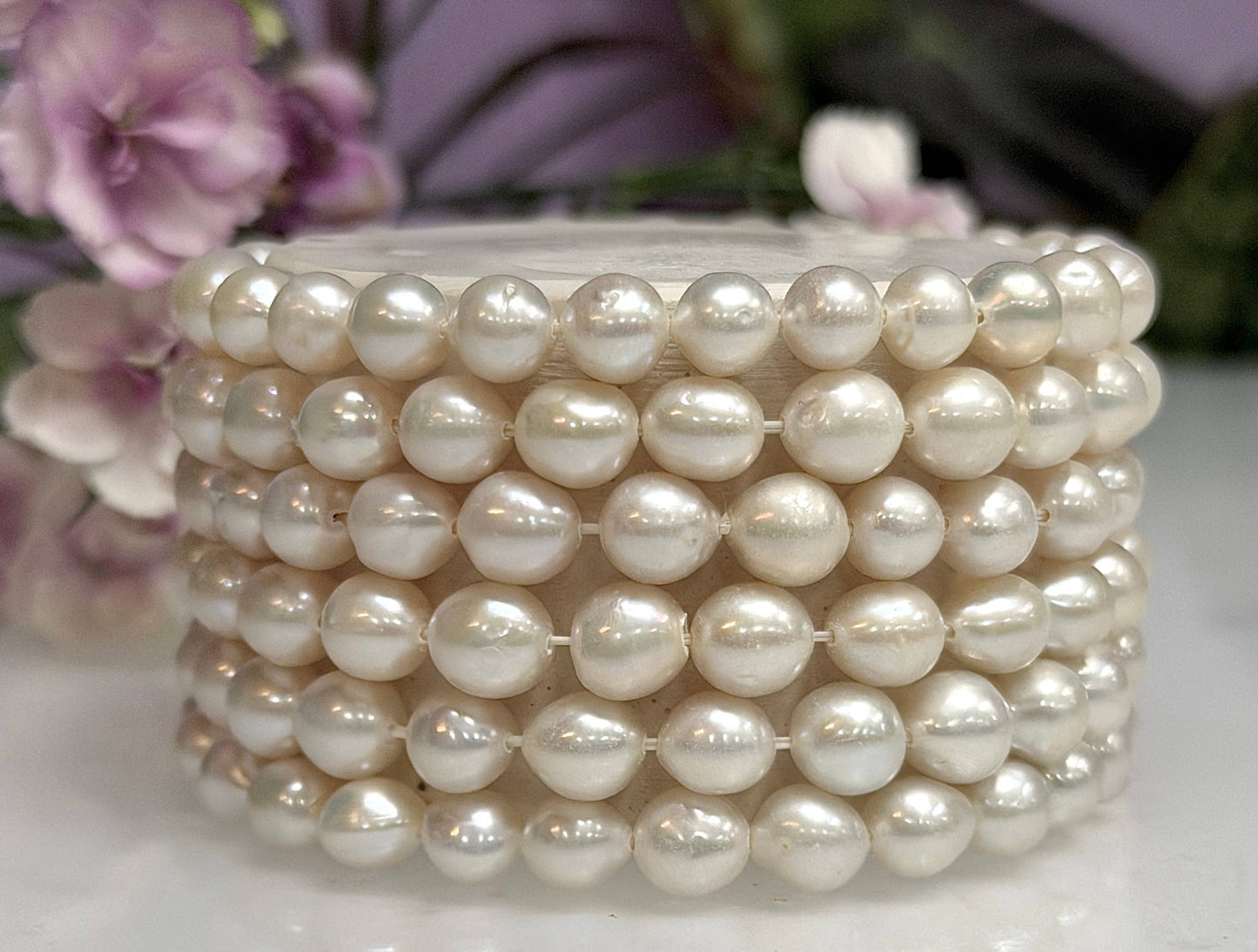Natural Freshwater Pearl Stretch bracelets 7mm 7.5”