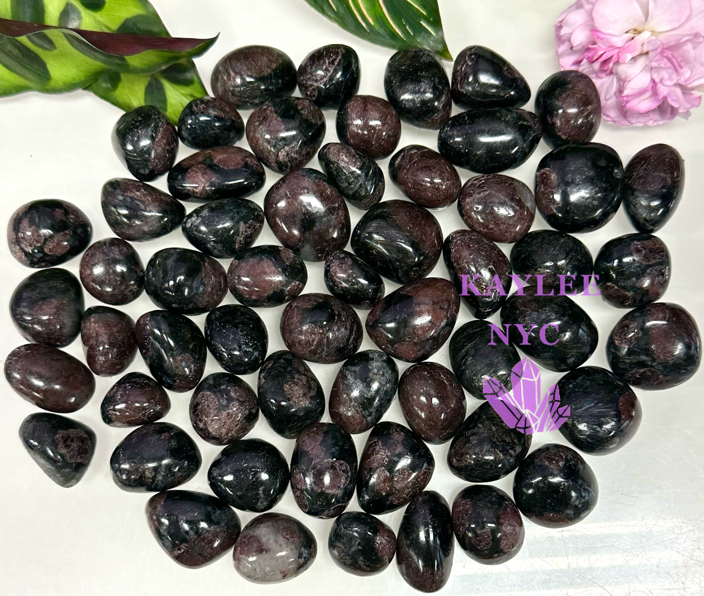 2 Lbs Natural Garnet Astrophyllite Tumble Healing Energy