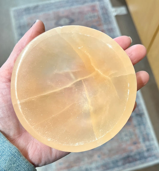 Orange or Peach Selenite Bowl