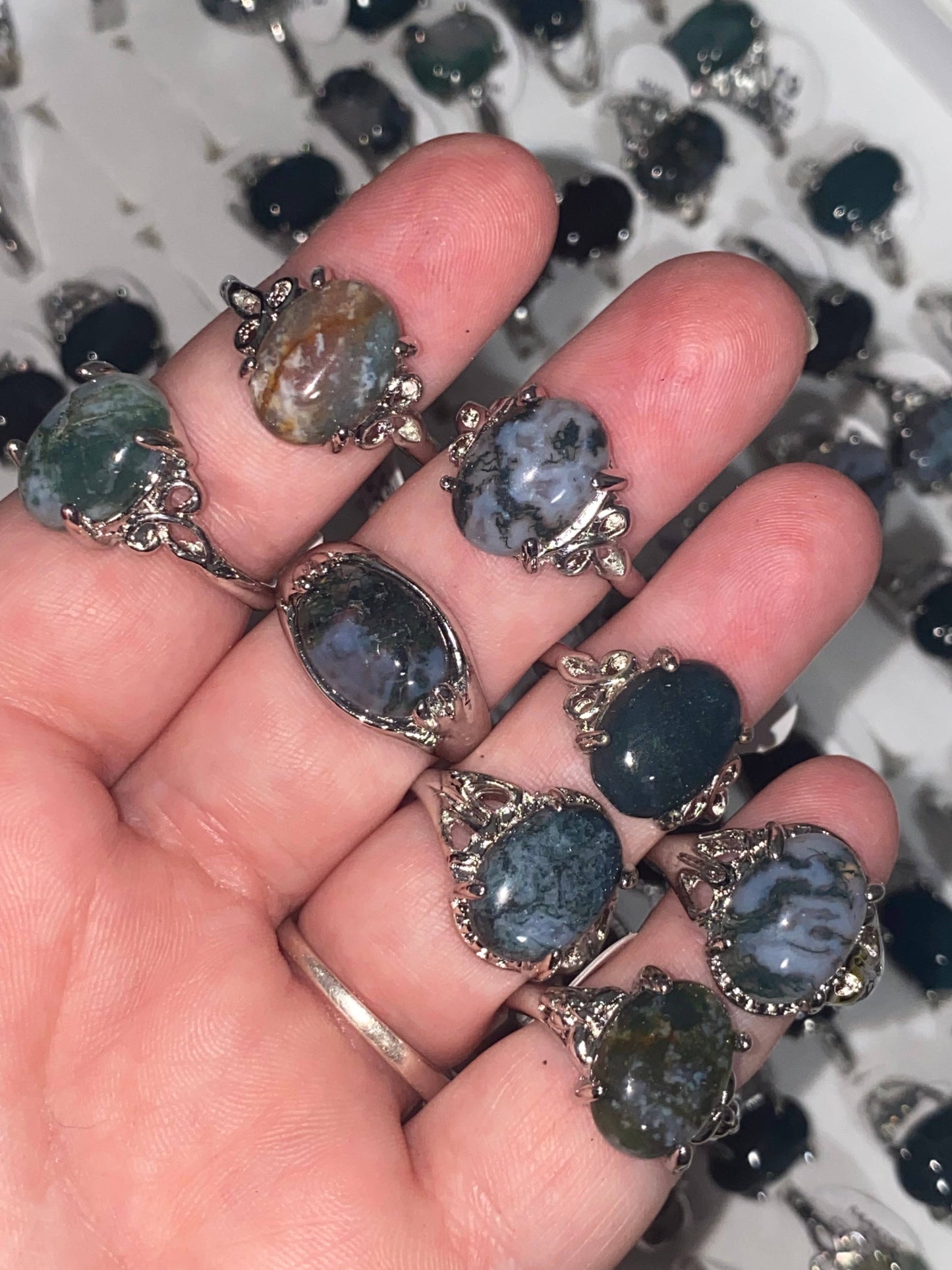 Bulk Crystal Rings Rings Bulk Set Crystal Rings Fitted: Mix