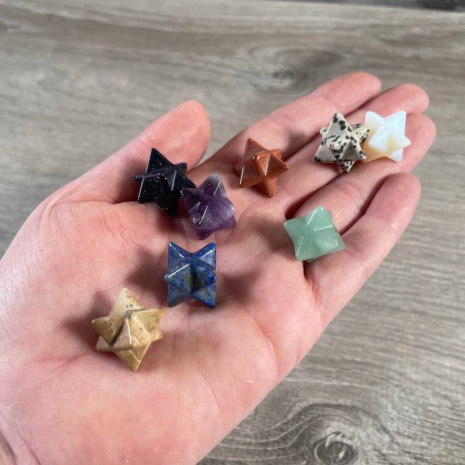 Gemstone Merkaba Star Sacred Geometry Crystal – 1/2 Inch: Clear Quartz