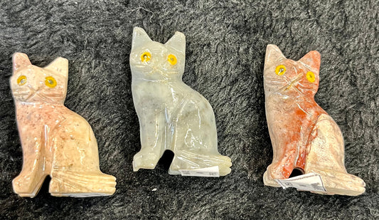 Cat - Hand Carved Soapstone Animal