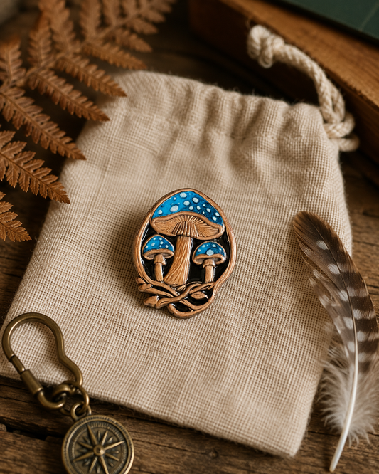 Tealwood Mushroom Trio Pin