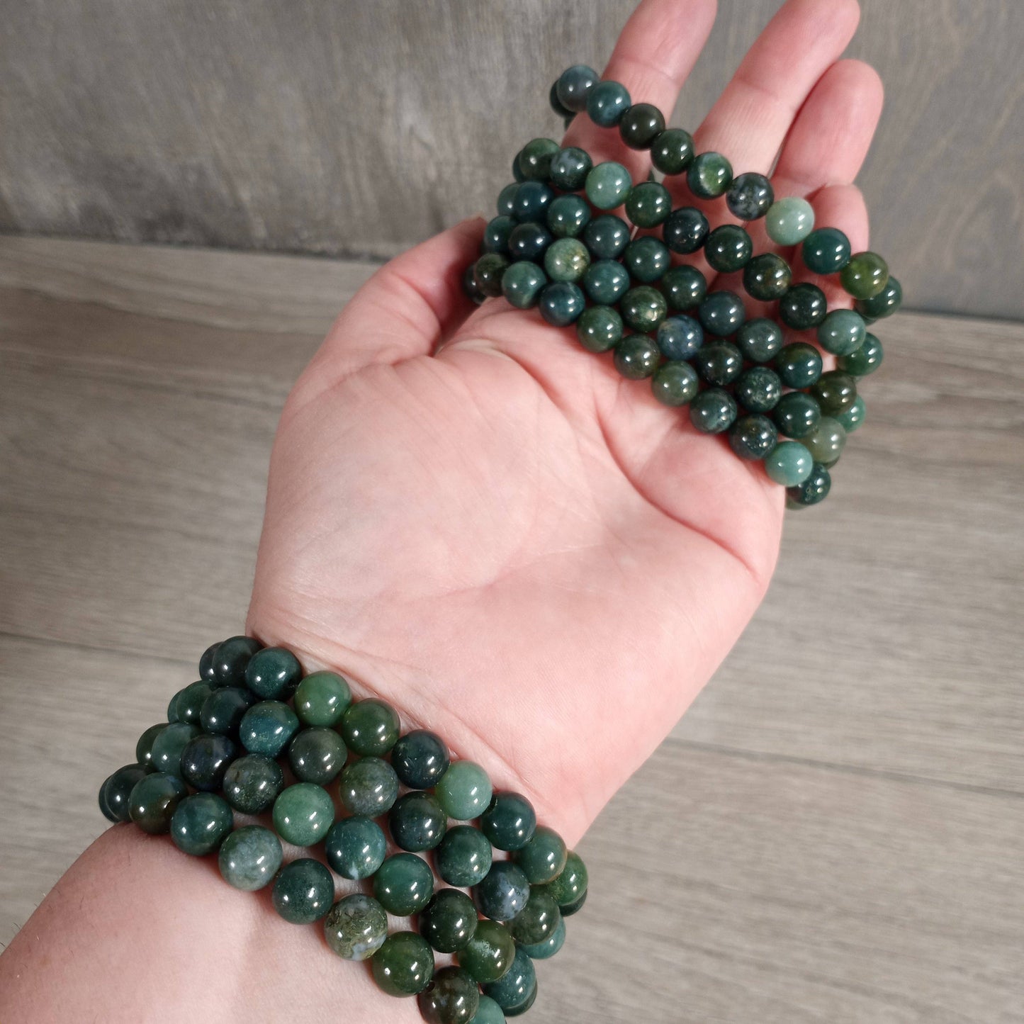 8mm Round Gemstone Beaded Bracelets – Assorted Crystals Bulk: Peanut Jasper