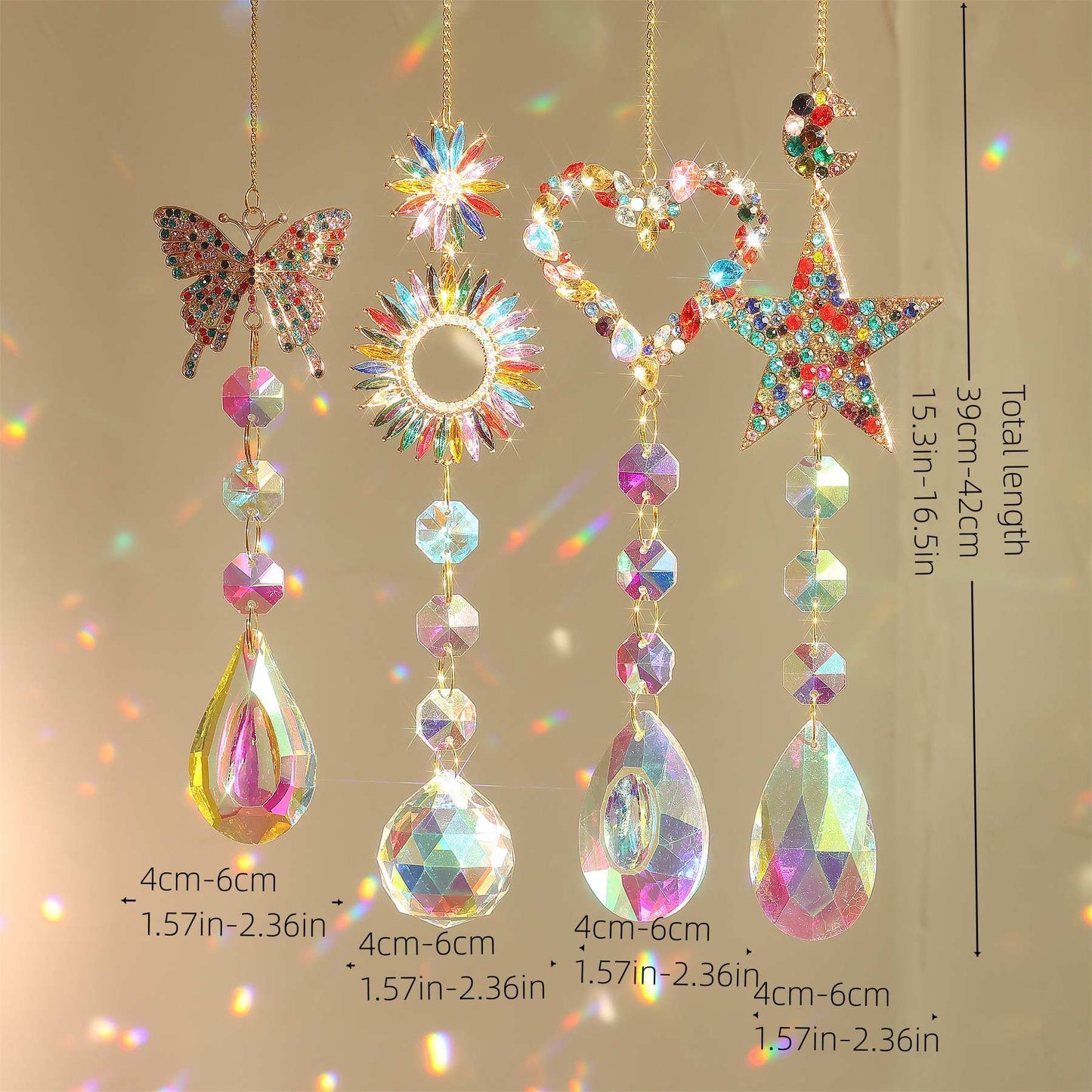 3+ Colorful Crystal Suncatcher Hanging DPH1923: Set