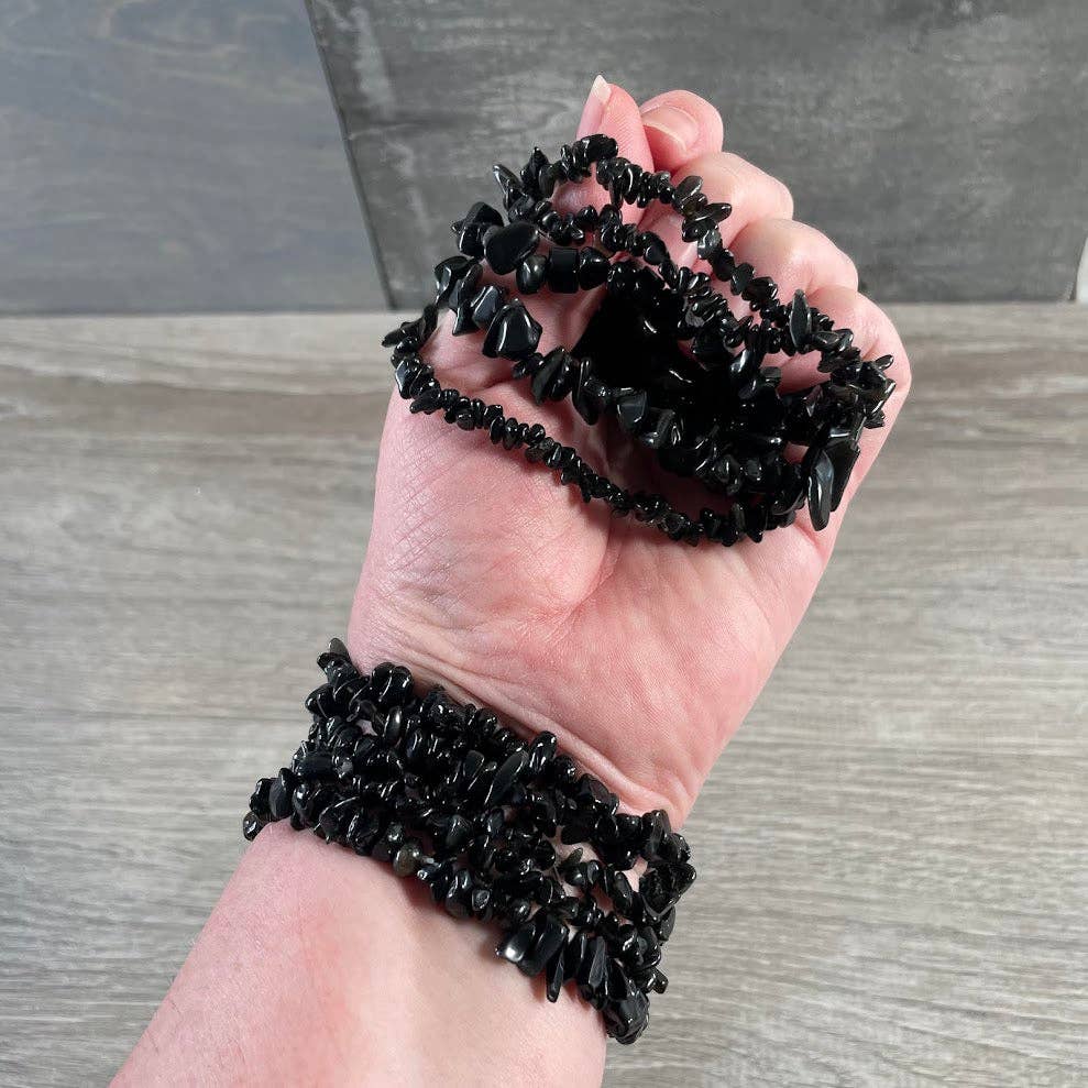 Gemstone Chip Bracelets – Common Crystals in Bulk Wholesale: Obsidian