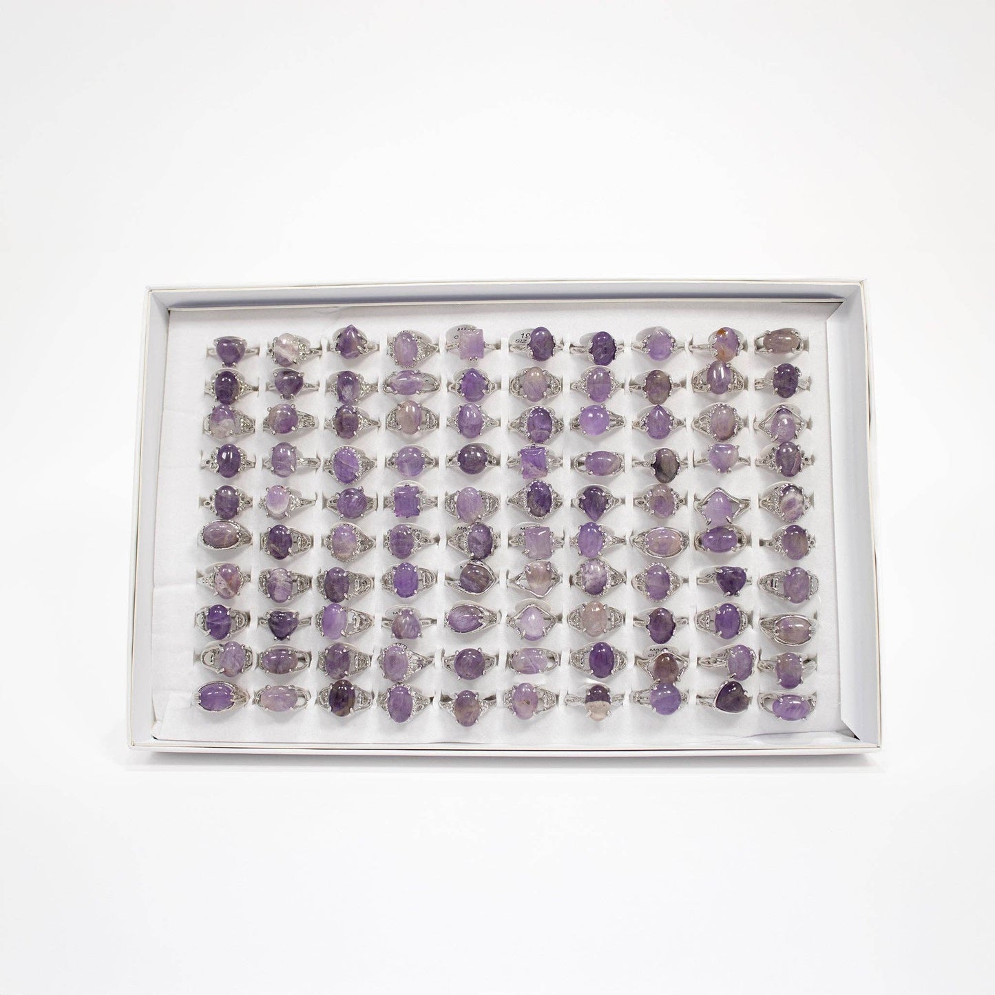 Gemstone Rings Assortment – 100 or 50 Mixed Stone Rings: Assorted Lg 50