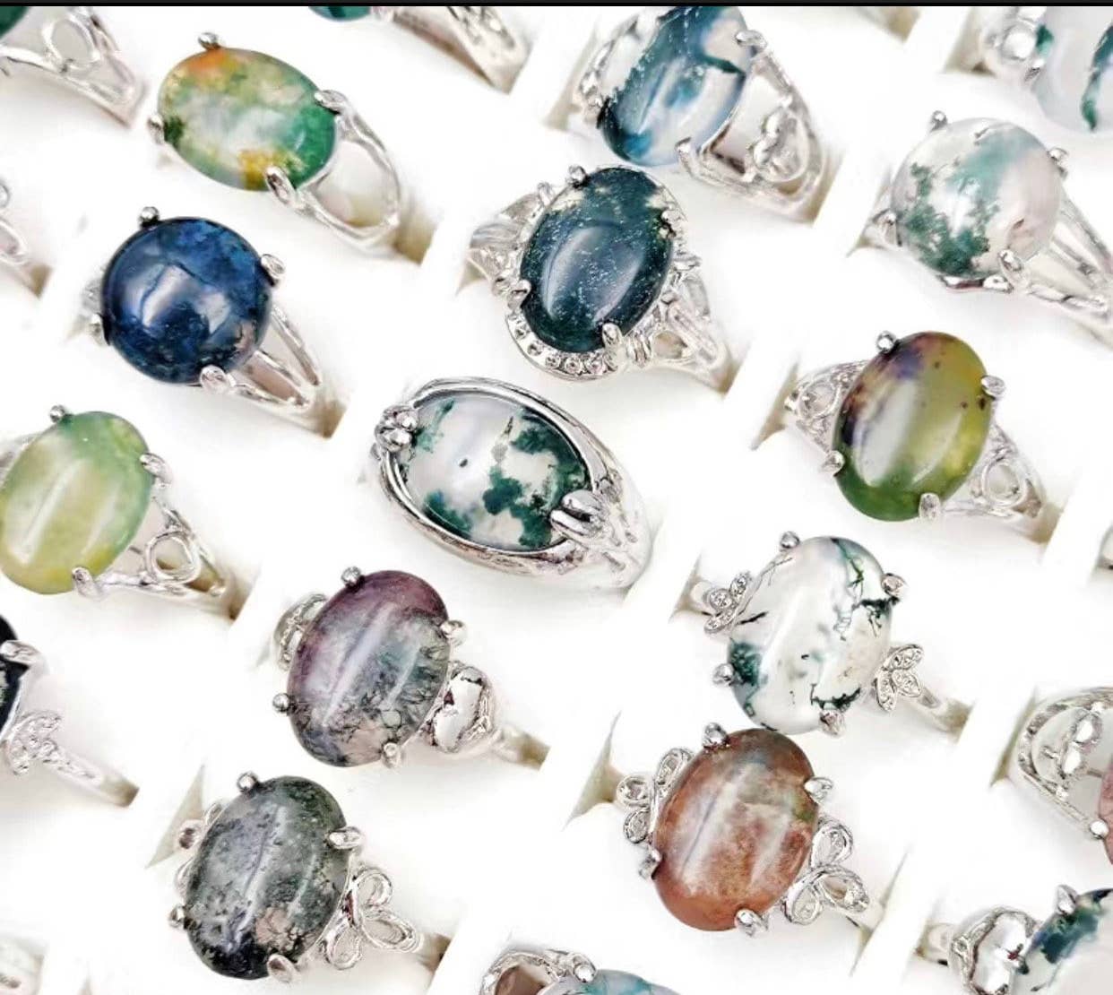 Bulk Crystal Rings Rings Bulk Set Crystal Rings Fitted: Mix
