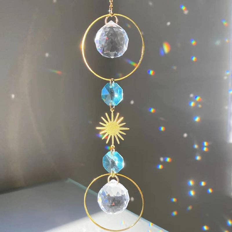 Crystal Ball Geometric Hanging Sun Catcher 8ZA7HLS32: Purple