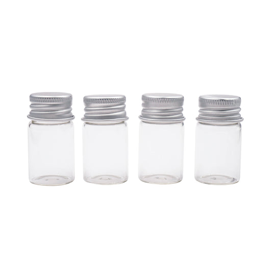 Small Glass Bottle w/ Screw Cap: BO-016 2cm x 4.5cm (4-ct)