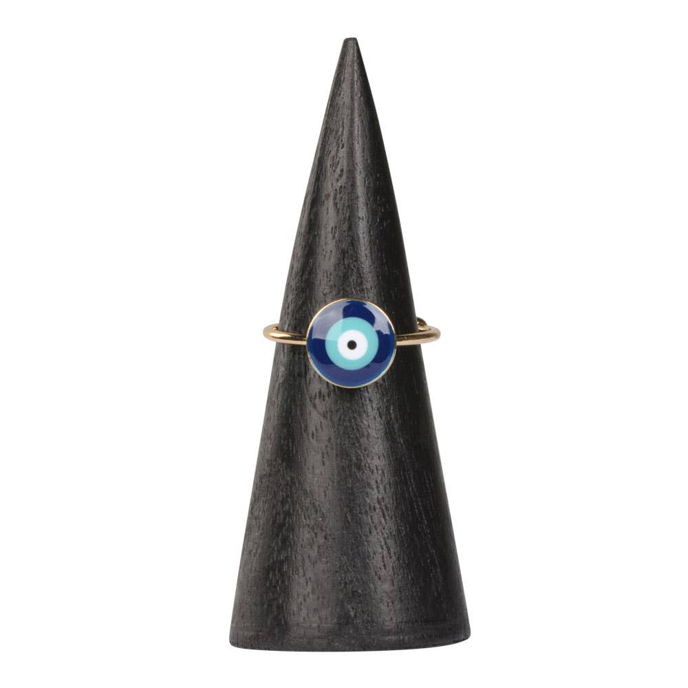 Silver Evil Eye Adjustable Ri