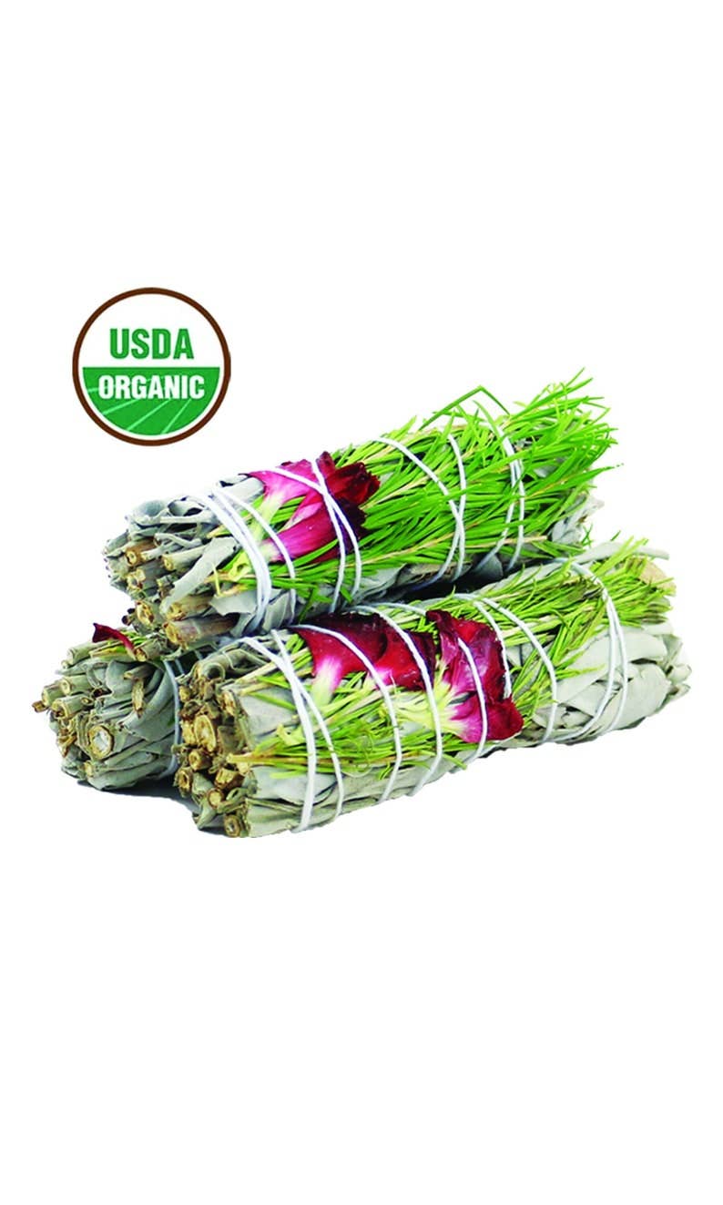 White Sage Smudge Stick, Floral - Sweet Morning (4 in.)