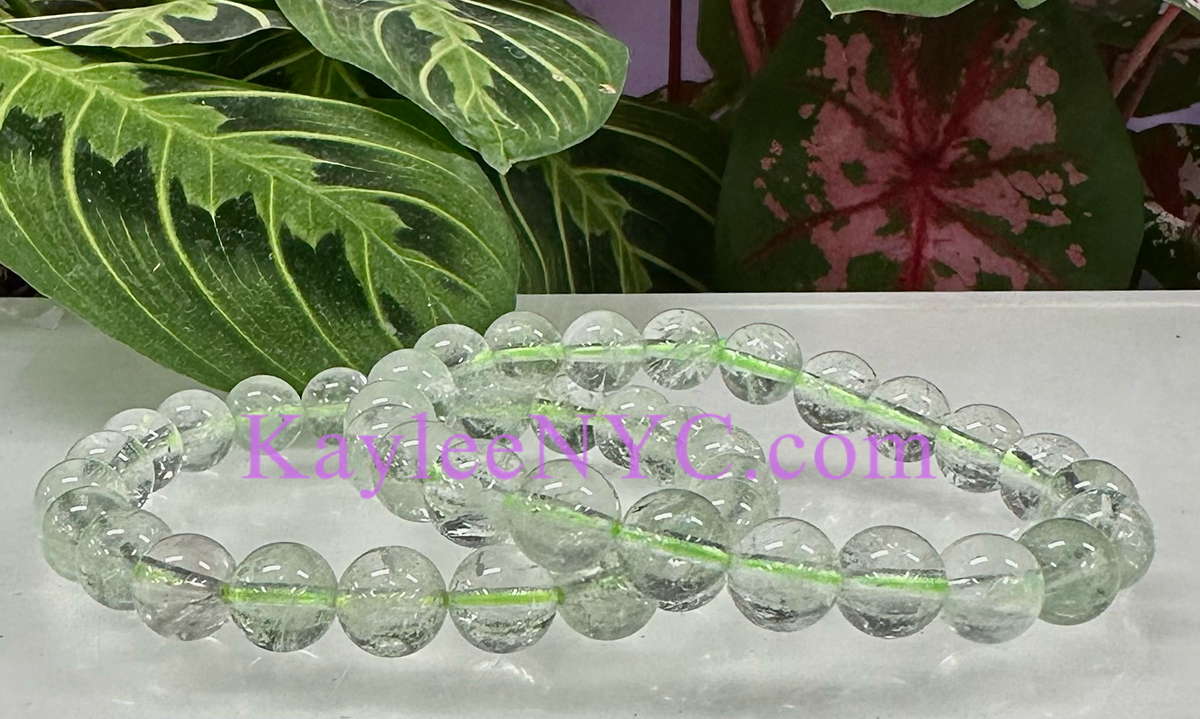 8mm Prasiolite Crystal Healing Stretch Bracelet 7.5"