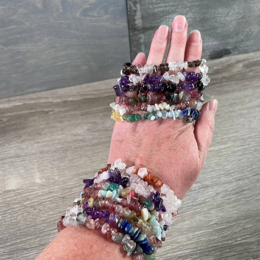Multi-Stone Gemstone Chip Bracelets –  Wholesale Crystals: Amethyst Smoky Quartz