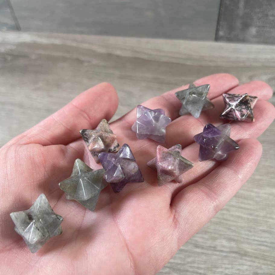 Gemstone Merkaba Star Sacred Geometry Crystal – 1/2 Inch: Obsidian