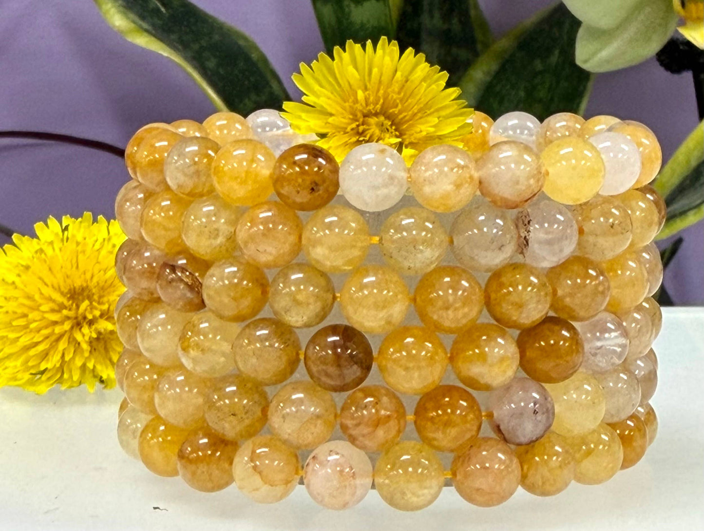 Natural Golden Healer 8mm Crystal Healing Stretch Bracelet